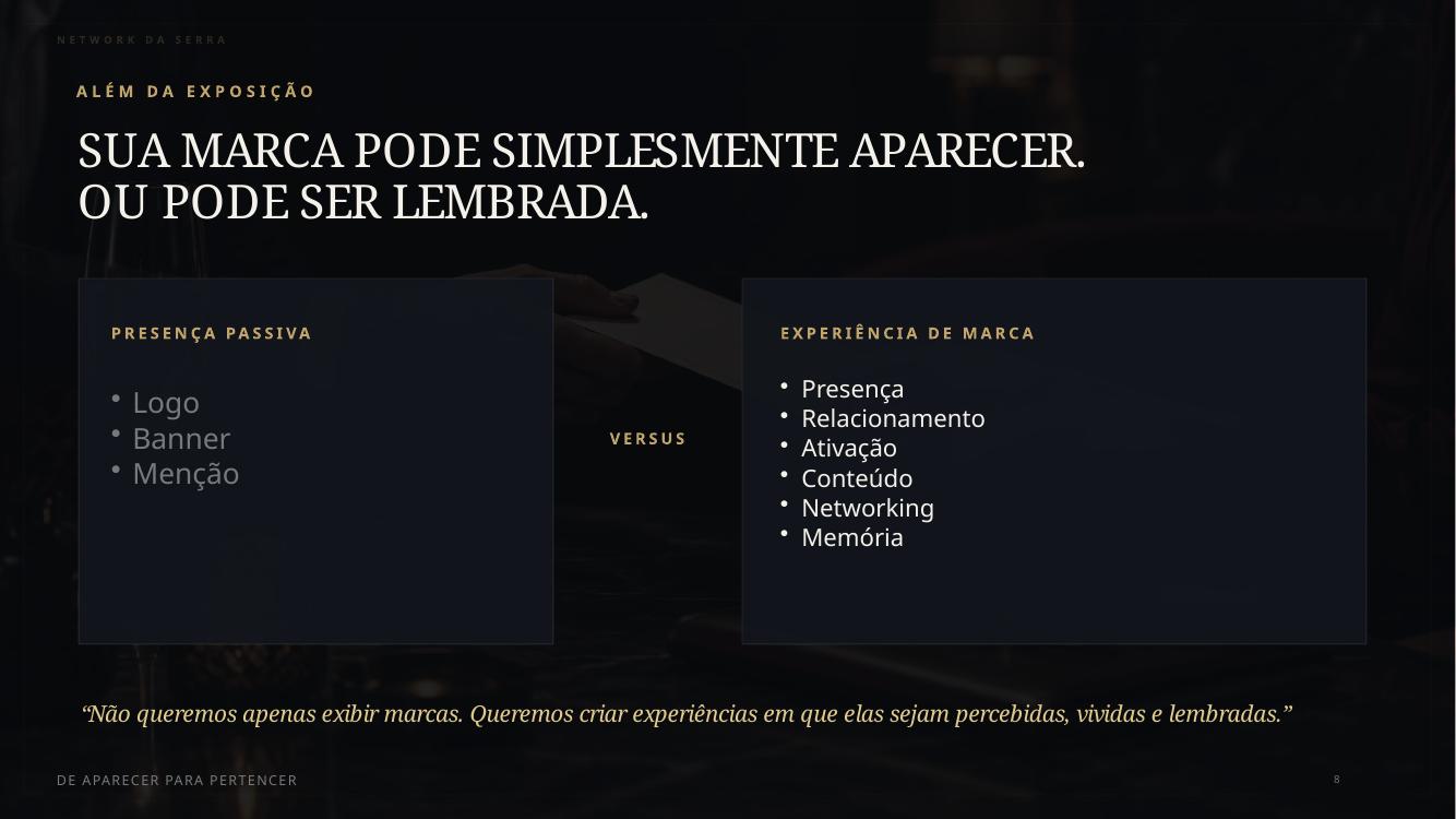 Slide 8 da proposta de patrocínio Network da Serra